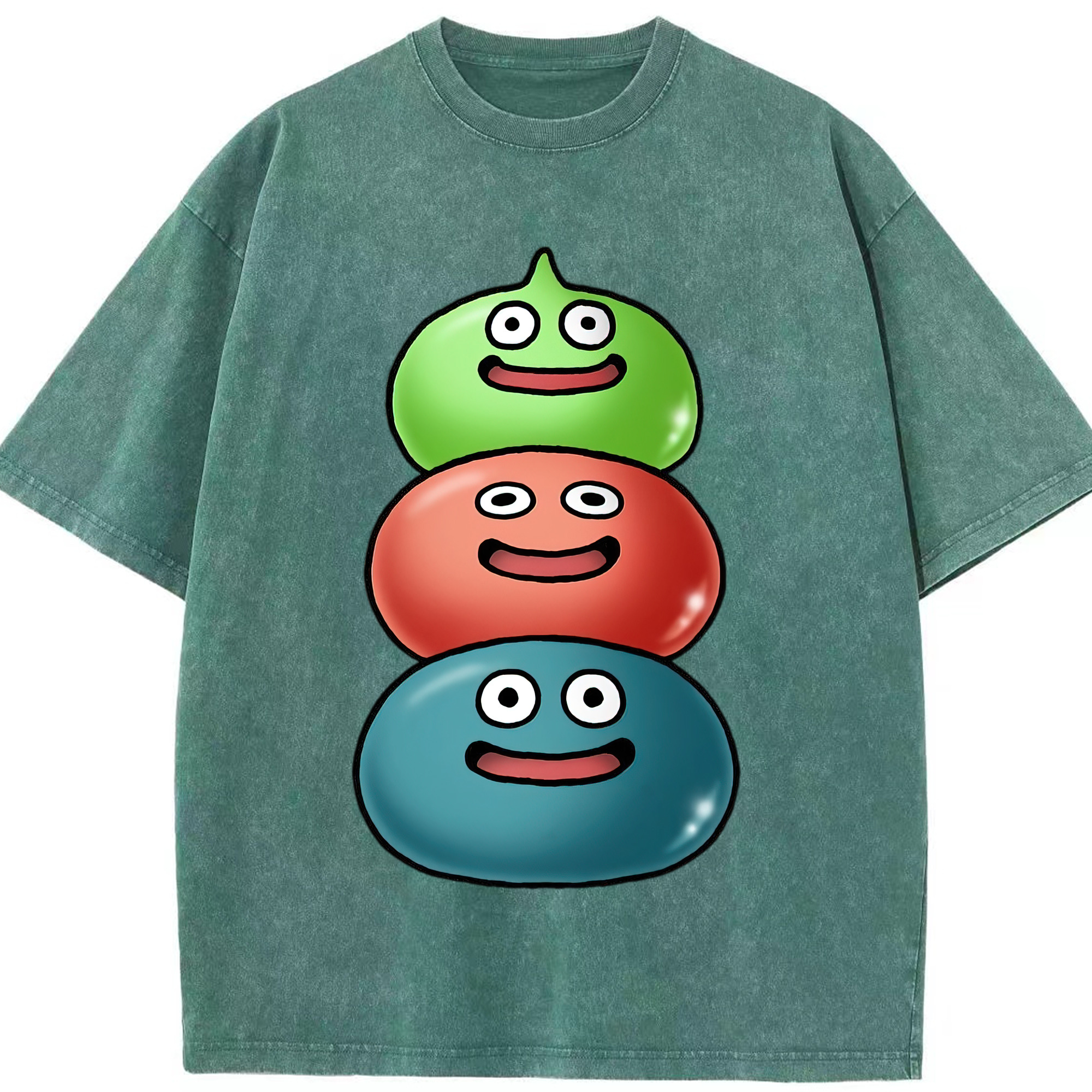 （画像用） ドラゴンクエスト Doragon Kuesuto Dragon Quest 綿100% ヴィンテージ風 半袖Tシャツ（フロントプリント）